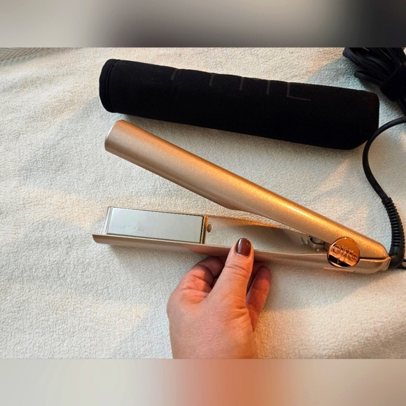 TYME Iron Flat Iron and Curling Iron in One Titanium Rose Gold Black Pouch EUC - Picture 5 of 8